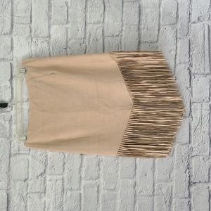 Suede fringe skirt